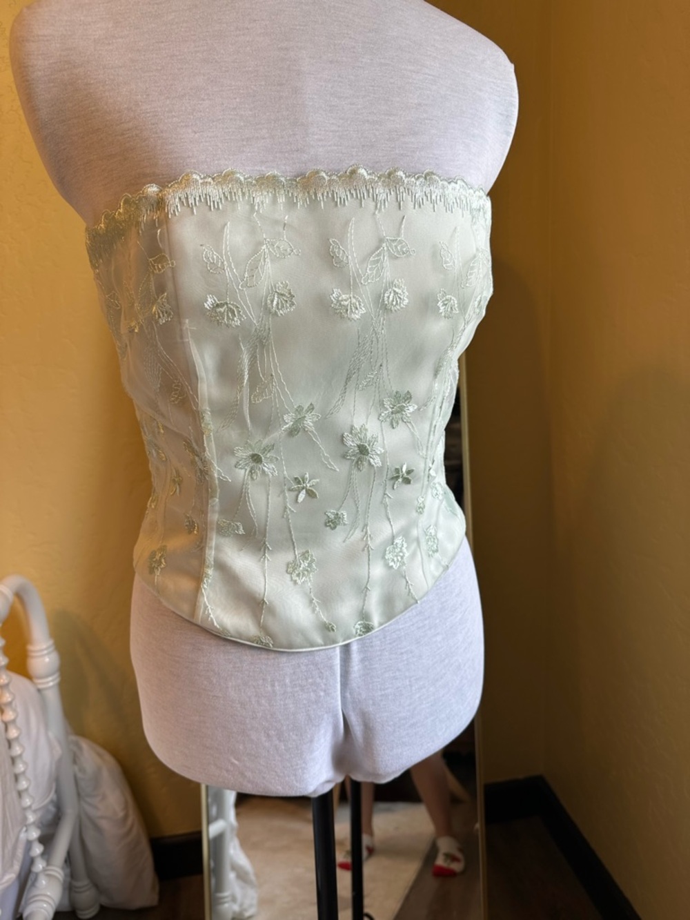 Jessica McClintock Strapless Mint Satin Dress - Size 8 - Picture 5 of 8